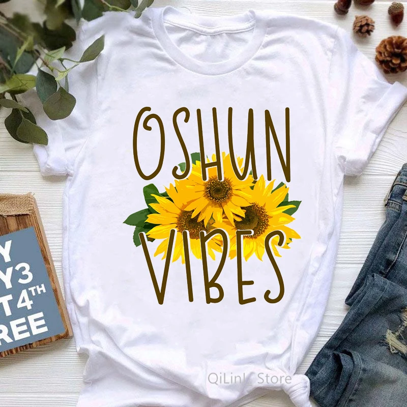 Top Trends: The African Goddess Oshun Vibes Sunflower Print Graphic T Shirts Summer 2021 Melanin Queen Black Girl Magic T Shirt Lovely Top Shoppable Styles