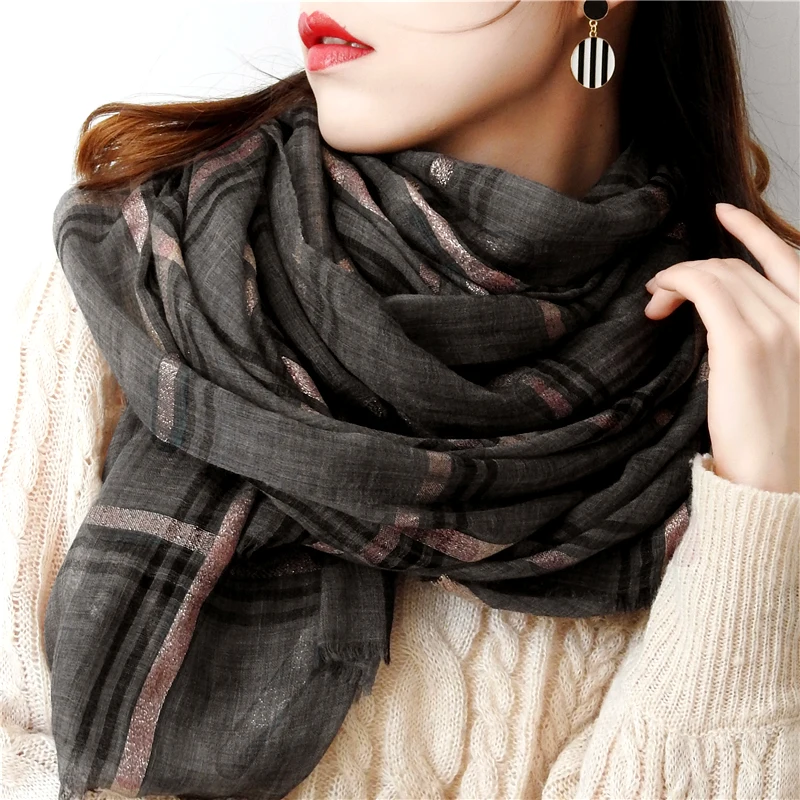 Top Trends: Women Cashmere Scarf With Warm Long Wraps Scarf Autumn Scarf England Classic Plaid Cashmere Scarves 2020 Fashion Luxury Shawl Shoppable Styles