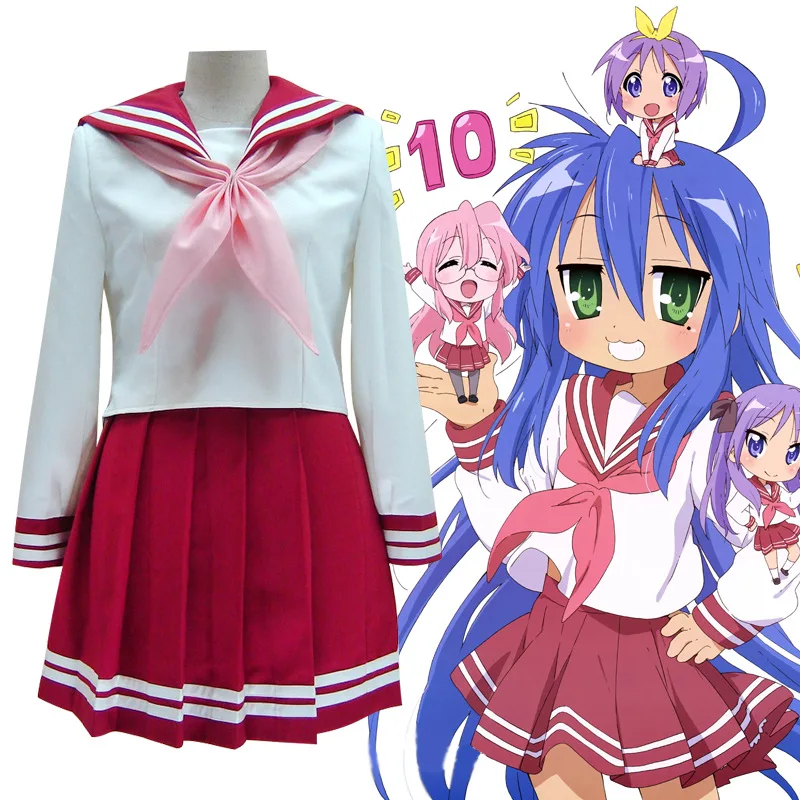 Top Trends: Lucky Star Konata Izumi Hiiragi Kagami Hiiragi Tsukasa Cosplay Costume Wig JK Uniform Sailor Suits Shoppable Styles