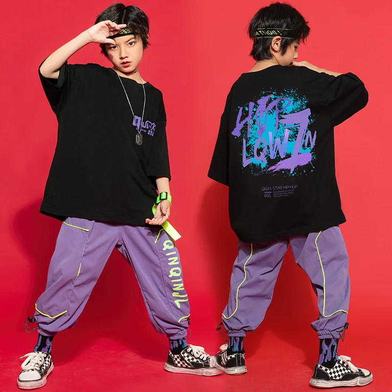 Top Trends: Kid Hip Hop Clothing Graphic Tee Oversized T Shirt Top Casual Streetwear Jogger Pants For Girl Boy Jazz Dance Costume Clothes Shoppable Styles