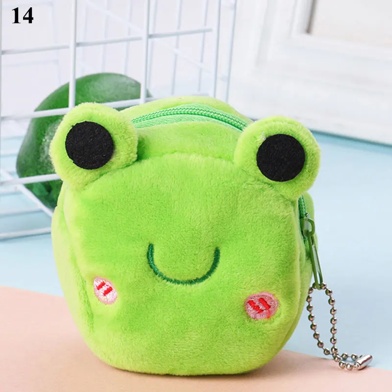 Top Trends: Cute Frog Plush Coin Purse Small Animal Shape Small Wallet Red Strawberry Zipper Money Bag Multifunction Coin Purses Kids Gifts Shoppable Styles