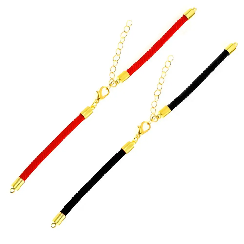 Top Trends: 5PCS / lot 3mm 4mm Black Red String Chain Accessories Adjustable Link Chain For DIY Connectors Charms Bracelets Jewelry Making Shoppable Styles