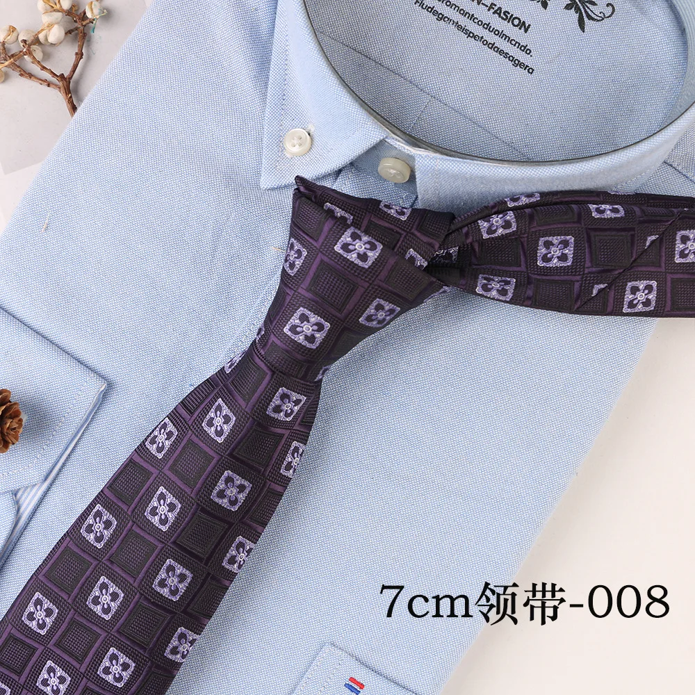 Top Trends: New 7CM Men's Casual Trendy Polyester Silk Floral Checkered Hand Tie Polka Dot Navy Blue Red Shoppable Styles - Image 2