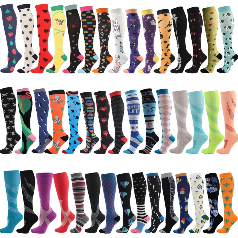 Top Trends: Compression Socks Men Women Running Sports Compression Stocking For Anti Fatigue Pain Relief Knee Prevent Varicose Veins Socks Shoppable Styles