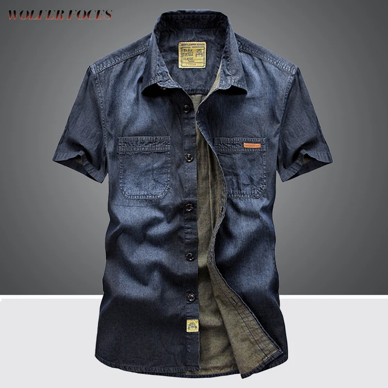 Top Trends: Denim Shirts Fashionable Male Social Shirt Summer New Short Sleeve Men High Quality Button Up BlouseTop Men&#039;s Clothing Tee Shirt Shoppable Styles