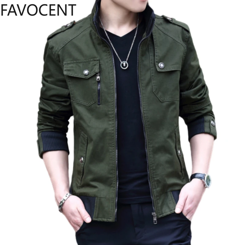 Top Trends: Mens Jacket Fashion Army Military Jacket Man Coats Bomber Jacket Stand Male Casual Coats Streetwear Chamarras Para Hombre Shoppable Styles