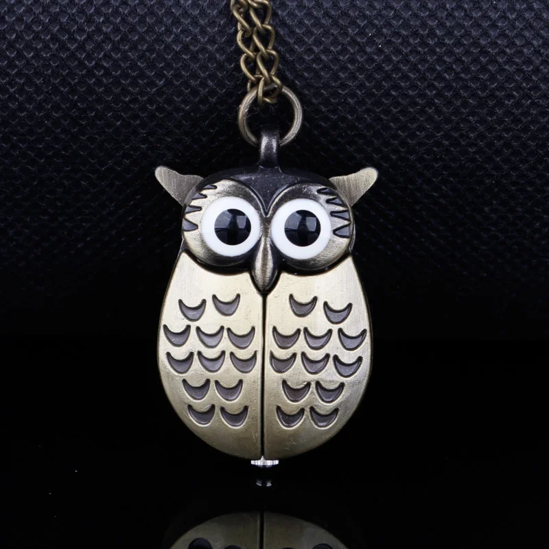 Top Trends: Fun Owl Carved Quartz Pocket Watch Clothing Accessories Pendant Men Women Necklace Chain Gift Shoppable Styles