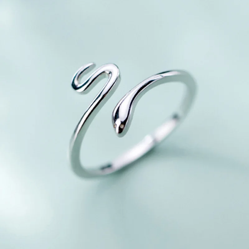 Top Trends: Lovely Snake Shape Open Adjustable Finger Ring For Women Simple Ring Fine Jewelry Girl Gift Shoppable Styles