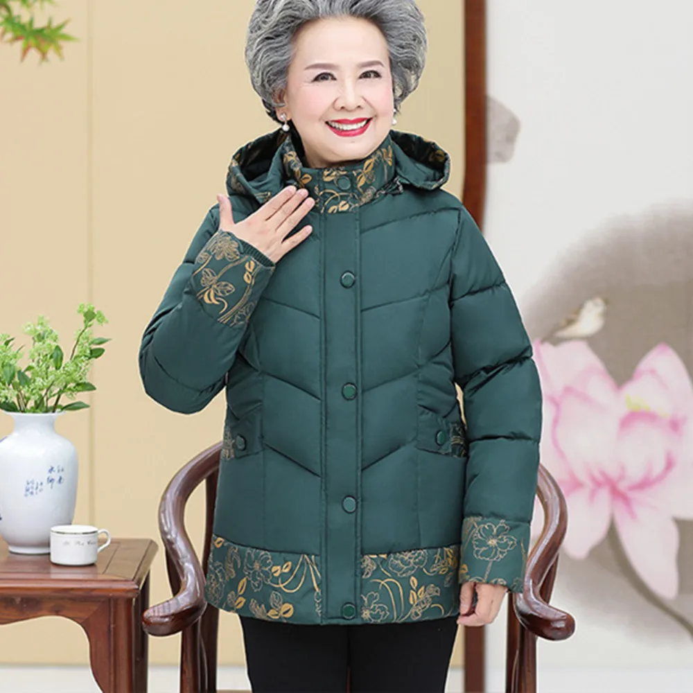 Top Trends: Fdfklak XL-5XL Plus Size Outwear Ladies Winter Clothes New Middle-Aged Mother Coat With Hood Thick Warm Down Jacket Female Shoppable Styles