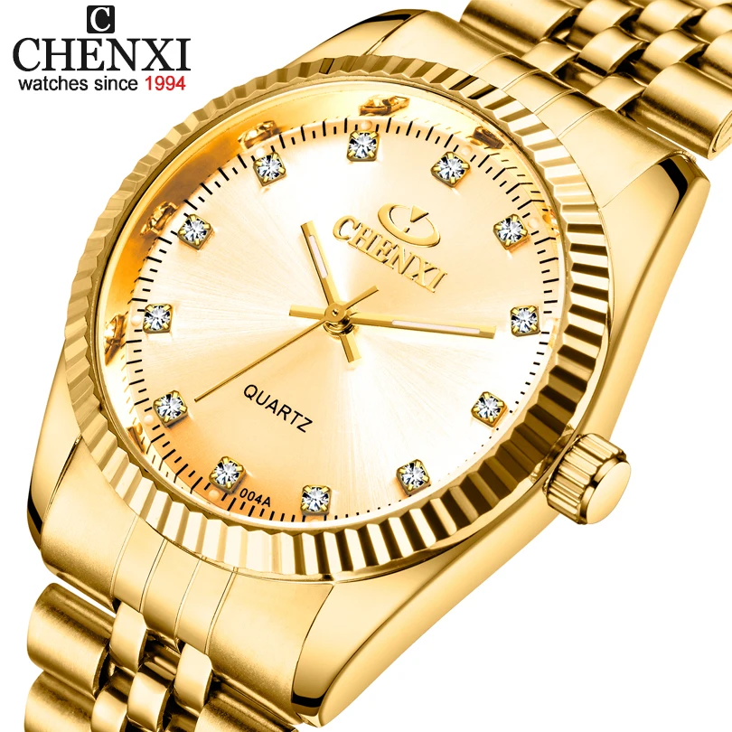 Top Trends: CHENXI Luxury Brand Golden New Clock Fashion Men Watch Stainless Steel Watperoof Quartz Watches Male Golden Wristwatch Wholesale Shoppable Styles