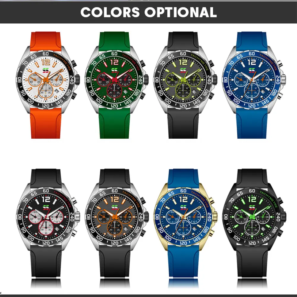 Top Trends: SWISH Sport Men QUARTZ Gift Watch Rubber Band 24 Hours Chronograph Multi-function Six-pin Relogio Masculinob Three-eye Watch Shoppable Styles