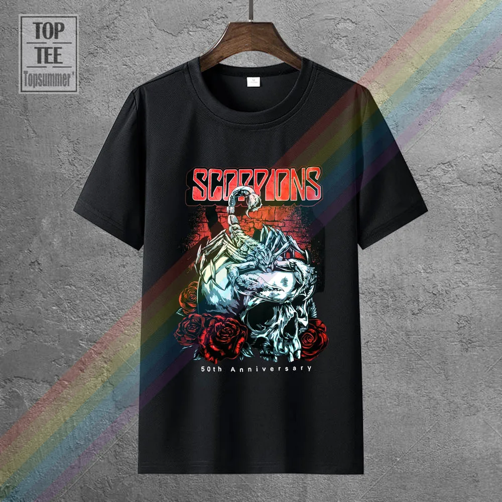 Top Trends: Print T Shirt Male Brand Short Short O Neck Mens Scorpions Band Men'S 100% Cotton O Neck Short Sleeve Tee Shoppable Styles