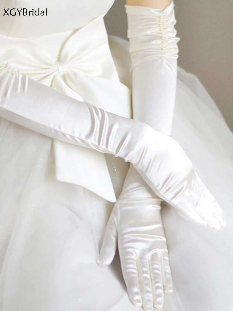 Top Trends: New Arrival Veu Noiva Bridal Gloves White Lengthened Small Embroidered Flat Plate With Finger Nails Wedding Dress Shoppable Styles