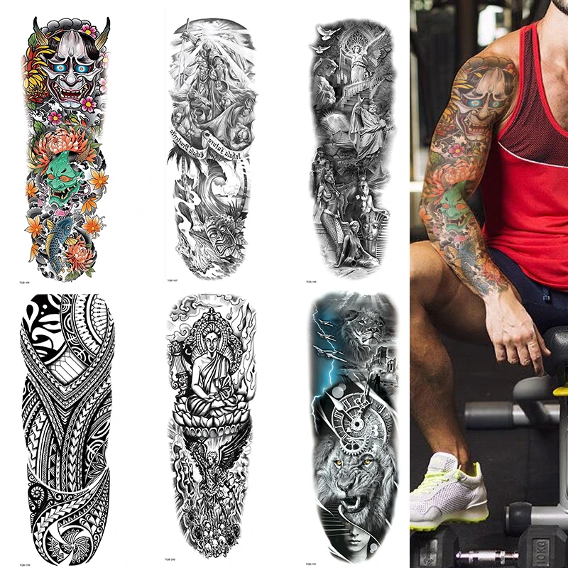 Top Trends: Polynesian Temporary Tattoo Sleeve Tribal Arm Waterproof Transfers Halloween Men Shoppable Styles