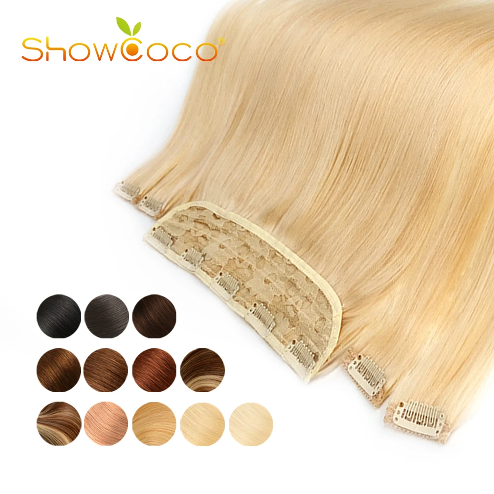 Top Trends: Clip In Hair Extensions Human Hair Non-Remy Silky Straight Hair Clip 14-24 Inch One Large Piece With 4 Small Pieces Clip-On Hair Shoppable Styles