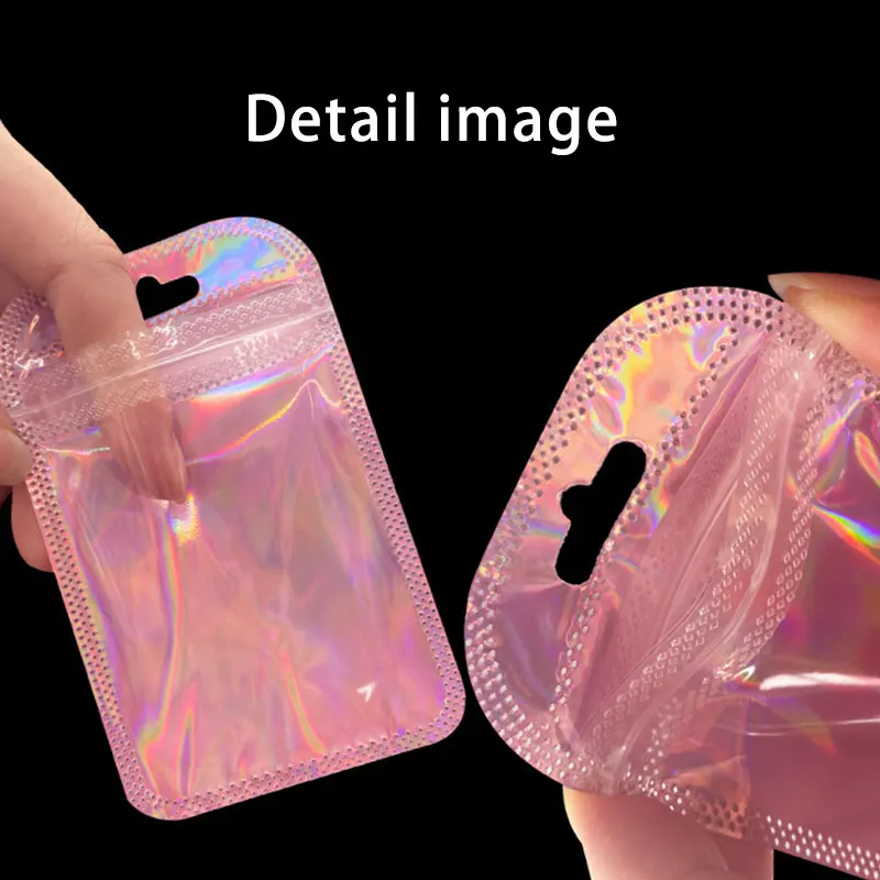 Top Trends: 50pcs Iridescent Self Sealing OPP Bags Pouches Laser Iridescent Zip Lock Bag Resealable Packaging JewelryRetail Bag Pouches Bags Shoppable Styles - Image 6