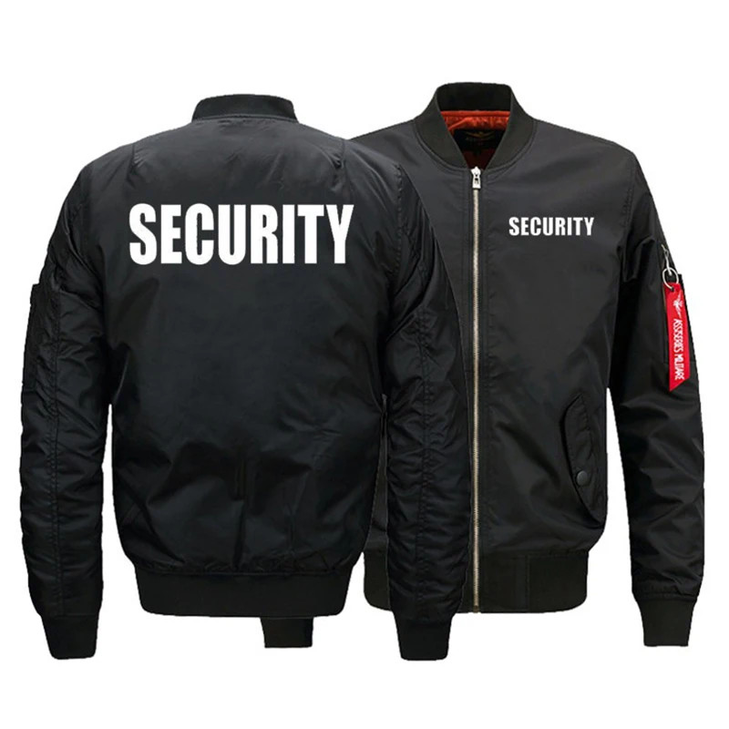 Top Trends: Security Uniform Jacket USA SIZE Men&#039;s Bomber Jackets Warm Zipper FLIGHT JACKET Winter Thicken Men Coats Outwear Drop Ship Shoppable Styles