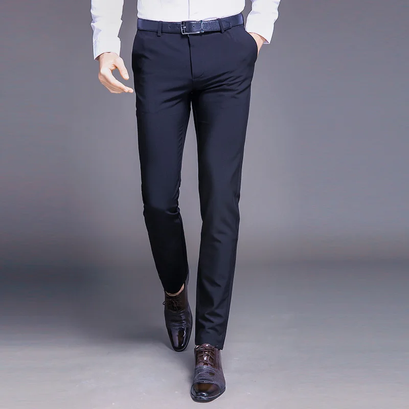 Top Trends: New Fashion High Quality Men Suit Pants Straight Spring Autumn Long Male Classic Business Casual Trousers Slim Fit Full Length Shoppable Styles