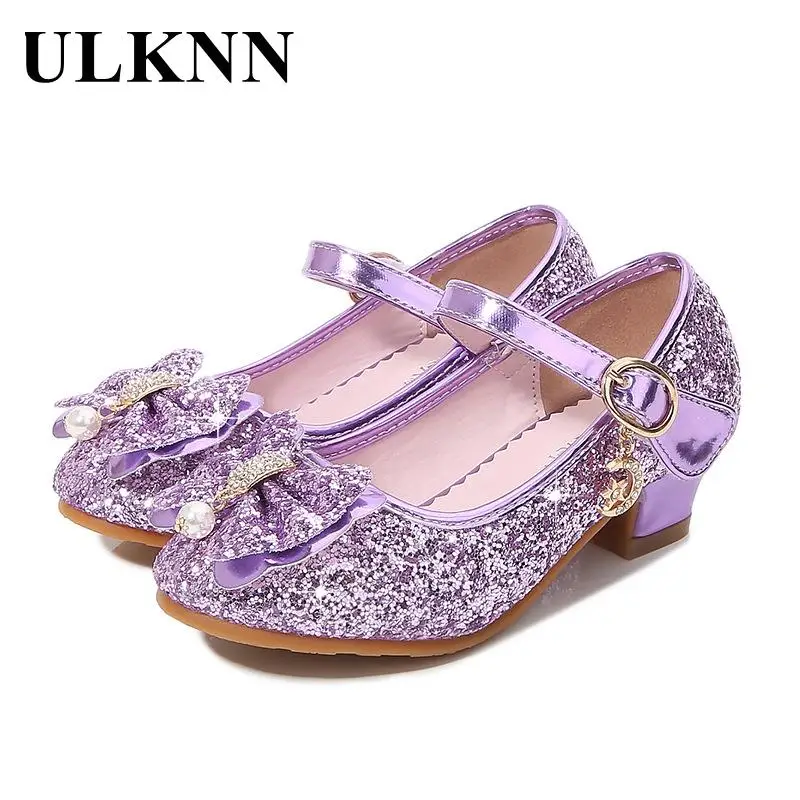 Top Trends: Children's Shoes 2023 New Girl Sequins Glittering Princess Dress Shoes Slipper School Performance Shoes Kids Infants Purple Shoe Shoppable Styles