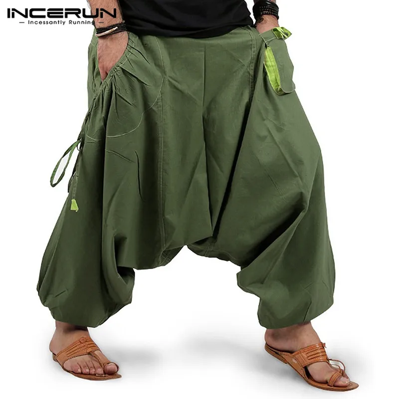 Top Trends: Fashion Men Harem Pants Joggers Streetwear Elastic Waist Loose Drop Crotch Trousers Men 2023 Pockets Solid Pants INCERUN S-5XL Shoppable Styles