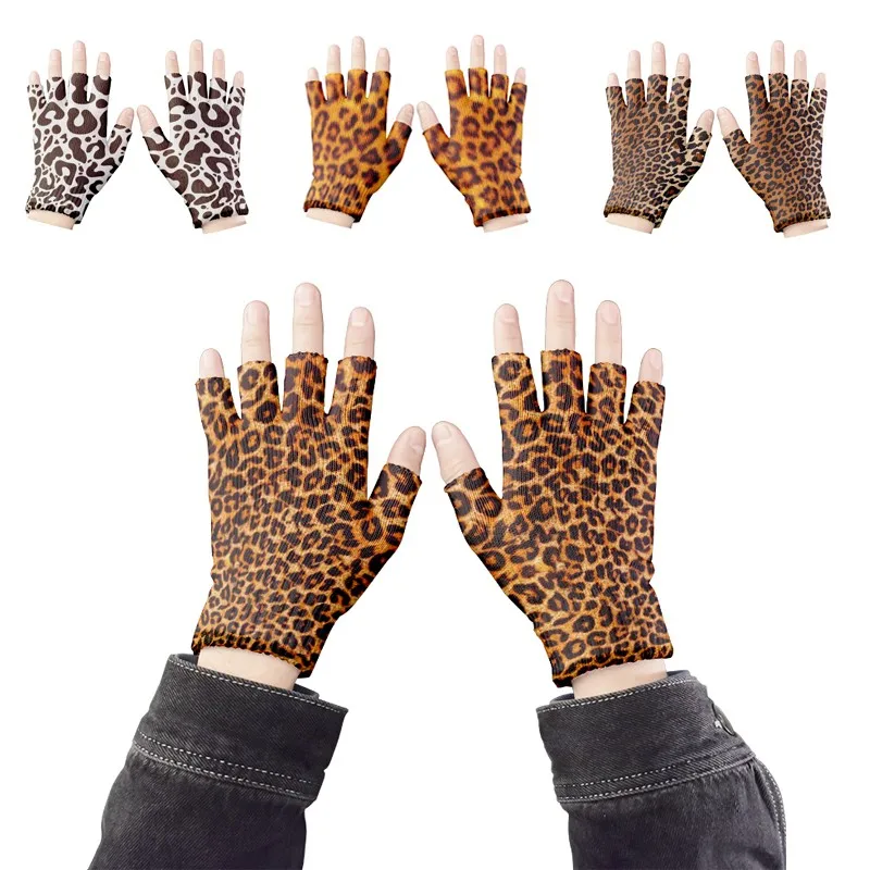 Top Trends: Women Leopard Gloves Fashion Elastic Five Fingers Gloves Men's Outdoor Gloves Fingerless Party Gloves Touch Screen Guantes Shoppable Styles