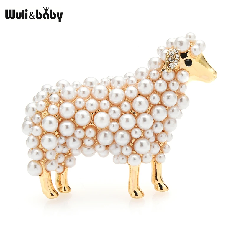 Top Trends: Wuli&baby 2-color Pearl Sheep Brooches For Women Unisex Lovely Animal Party Casual Brooch Pins Gifts Shoppable Styles