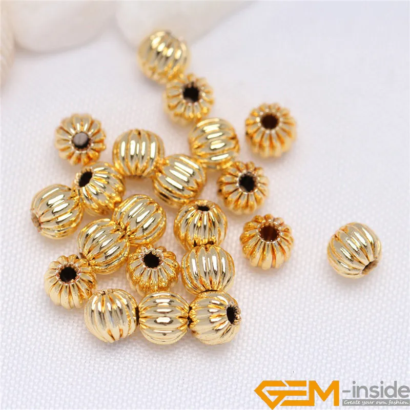 Top Trends: 100Pcs Hypoallergenic Corrugated Smooth 14 Yellow Gold Filled Spacer Beads For Jewelry Making 3 4 5 6 8mm Shoppable Styles