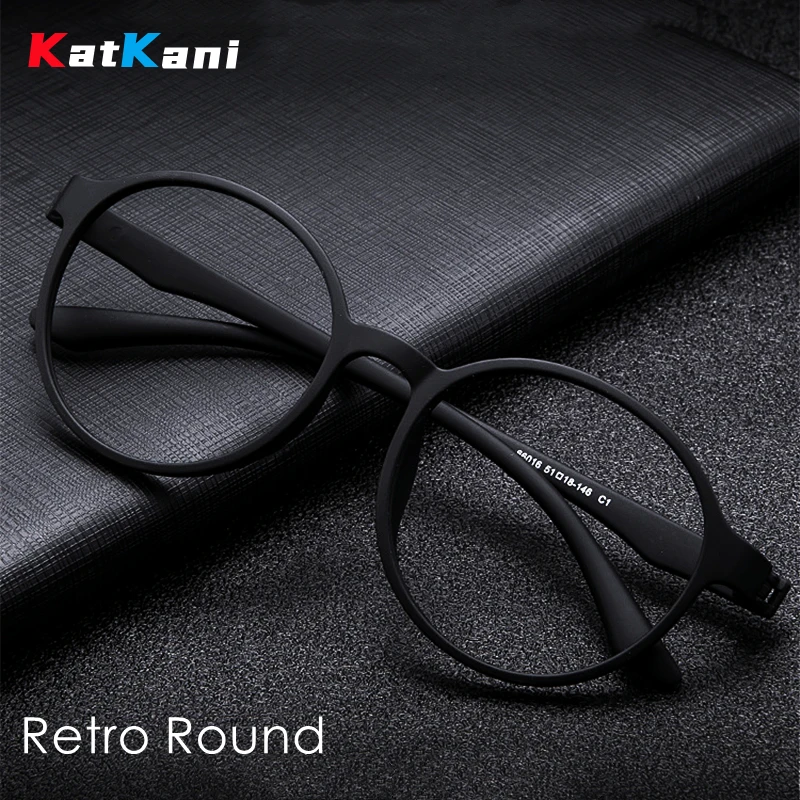 Top Trends: KatKani Retro Round Optical Prescription Men's And Women's Glasses Frame Ultra-light And Comfortable Without Screw Design Glasse Shoppable Styles