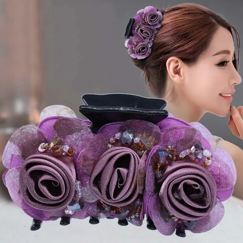 Top Trends: Ladies New Flower Hair Clip Barrettes Ponytail Clip Korean Fashion Tiara Hairgrips Hair Accessories Elegant Hair Curling Artifac Shoppable Styles