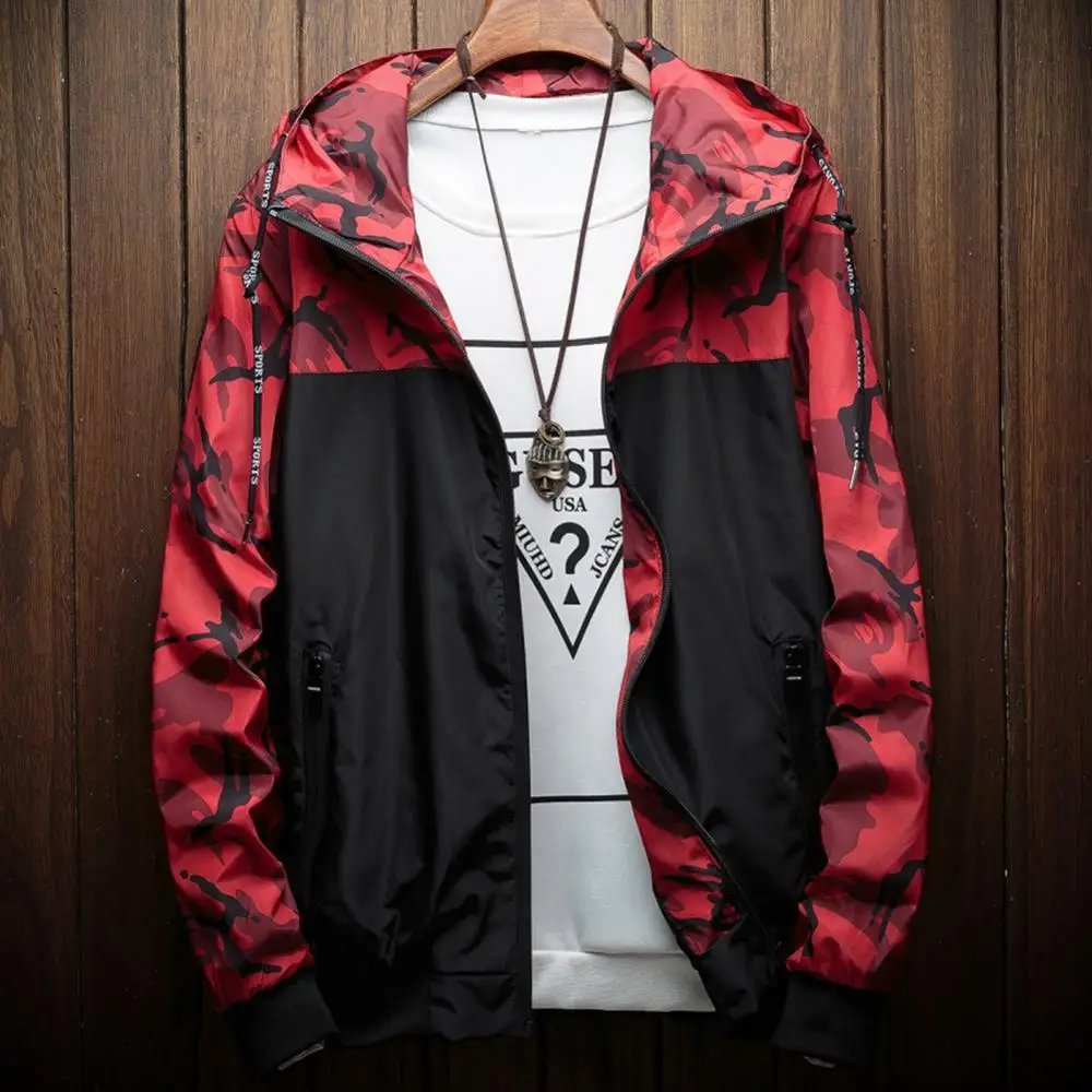 Top Trends: 2022 Spring Fashion Waterproof Camouflage Hooded Jacket Men Camo Windbreaker Red Blue Shoppable Styles