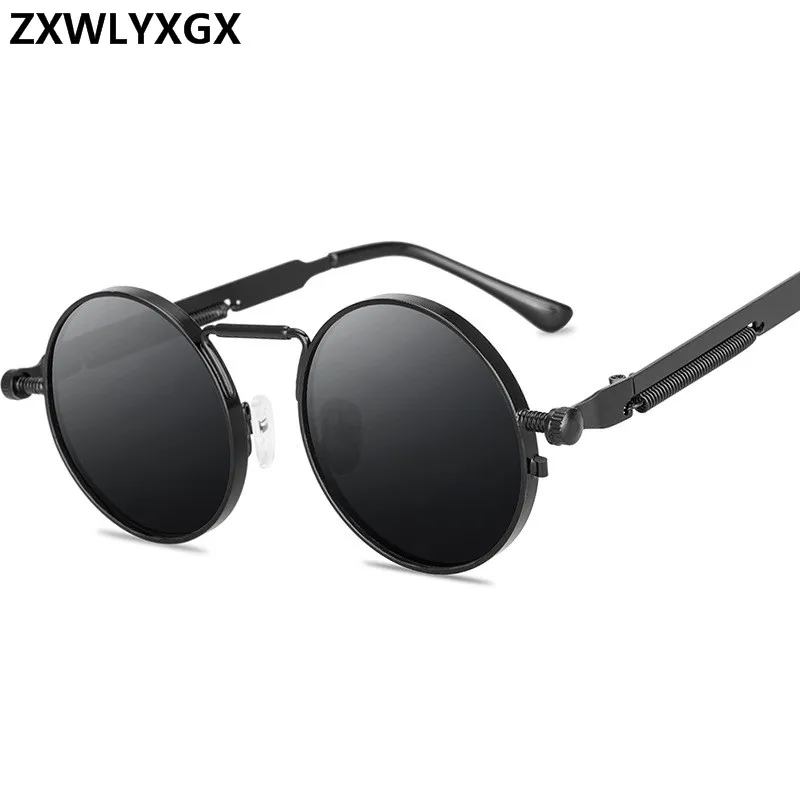 Top Trends: Vintage Punk Style Sunglasses Men Retro Round Metal Frame Women Sun Glasses Fashion Eyewear Gafas Sol Mujer UV400 Shoppable Styles - Image 2