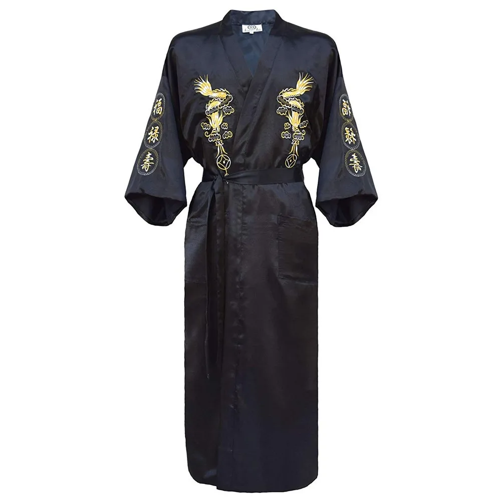 Top Trends: Kimono Bathrobe Gown Home Clothing PLUS SIZE 3XL Chinese Men Embroidery Dragon Robe Traditional Male Sleepwear Loose Nightwear Shoppable Styles