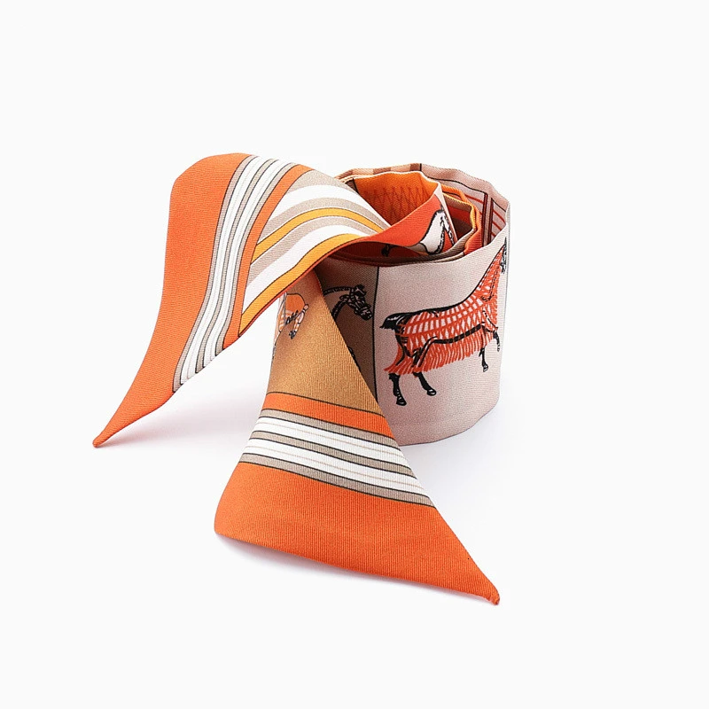 Top Trends: 2024 Horse Pattern New Arrival Print Lady Silk Feeling Riband Scarves Bags Scarf Small Ribbon Hair Band Bandeaus Clothing Match Shoppable Styles