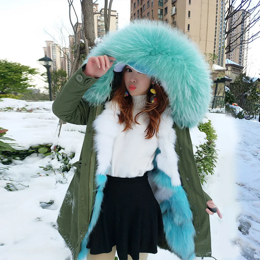 Top Trends: MaoMaoKong 2023 NEW Real Fur Coat Hooded Woman Winter Parkas Natural Fox Fur Collar Warm Jacket Removable Lining Female Clothing Shoppable Styles