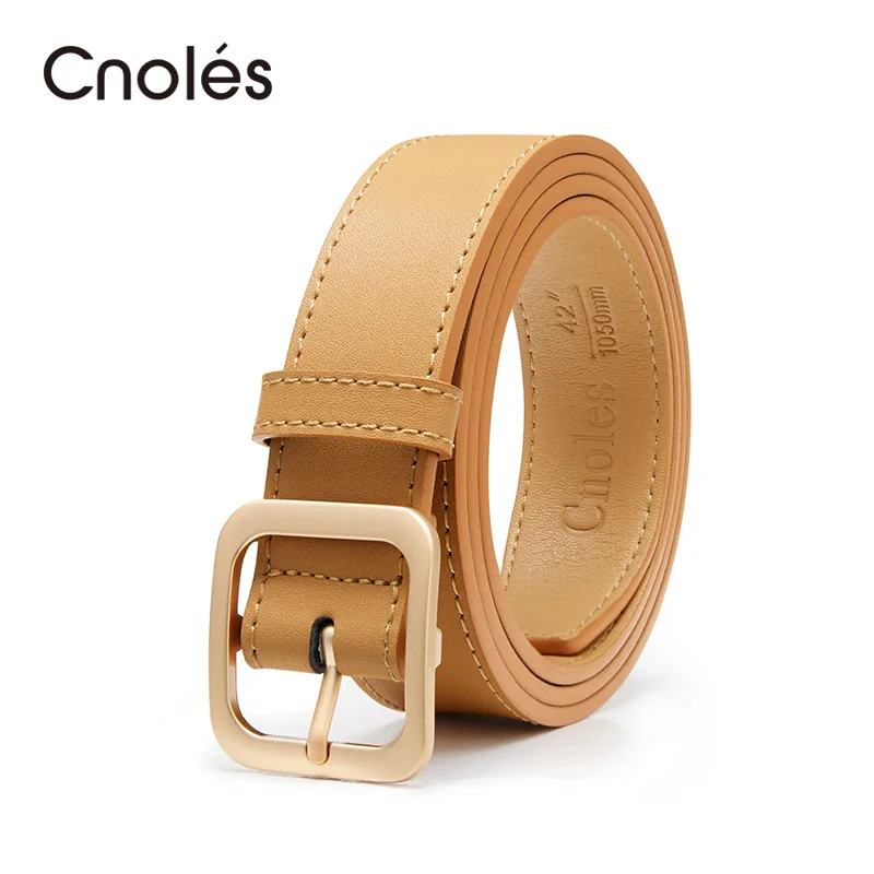 Top Trends: Cnoles Ladies Leather Brand Belt Designer&#039;s High Quality Belt Fashion Pin Buckle Girl Jeans Dress Belts For Women Shoppable Styles