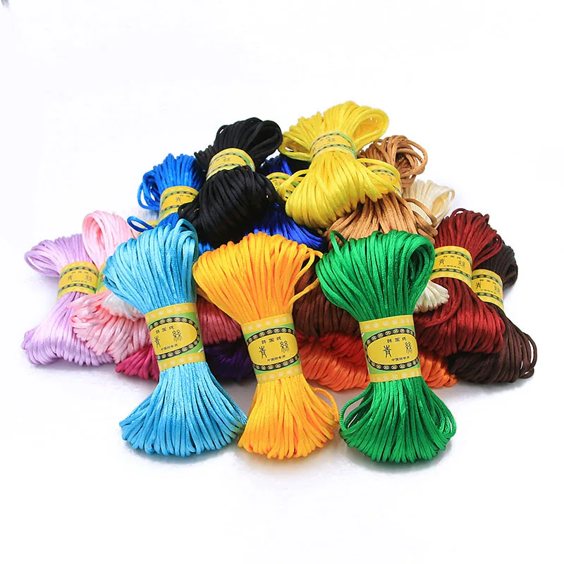 Top Trends: 20 Meter 2mm 25 Color Chinese Knot Cord Rattail Satin Braided For DIY Jewelry Findings Accessories Making Material Bracelet Shoppable Styles