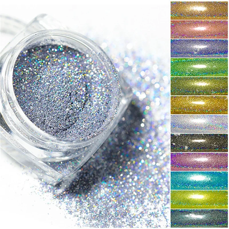 Top Trends: Laser Nail Glitter Powder Chrome Shimmer Sequins UV Gel Polish Flakes For Nails Art Pigment Decorations Accesorios Manicure Shoppable Styles