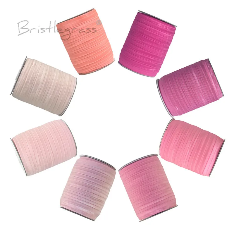 Top Trends: BRISTLEGRASS 50 100 Yard 5/8" 15mm Solid FOE Shiny Fold Over Elastic Spandex Satin Band Hair Tie Headband Dress Sewing Lace Trim Shoppable Styles