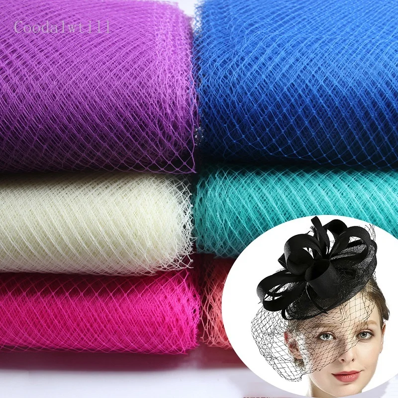 Top Trends: 25cm*1m Wedding Millinery Netting Russian Veiling Birdcage Veil DIY Hat Trimming Hair Accessories Tulle Dress Fabric Shoppable Styles