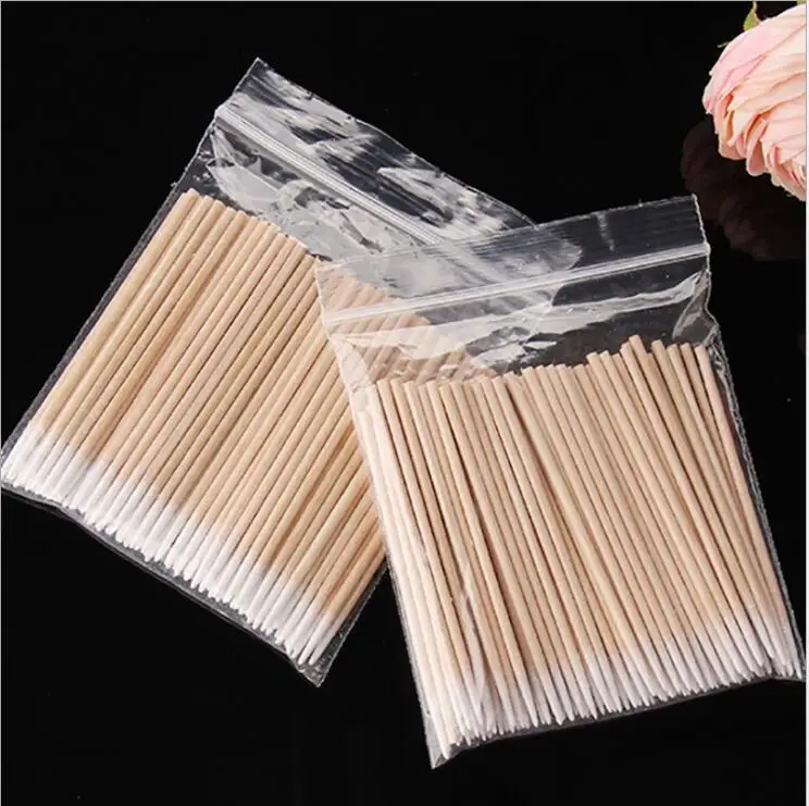 Top Trends: 100PCS 7cm Wood Handle Small Pointed Tip Head Cotton Swab Eyebrow Tattoo Beauty Makeup Color Nail Seam Dedicated Dirty Picking Shoppable Styles