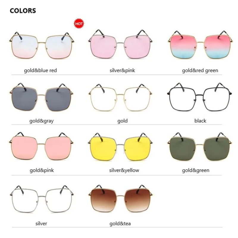 Top Trends: Vintage Oversized Shades Women Sunglasses Fashion Metal Square Alloy Frame Sunglasses Female Retro Sun Glasses Oculos Feminino Shoppable Styles - Image 6