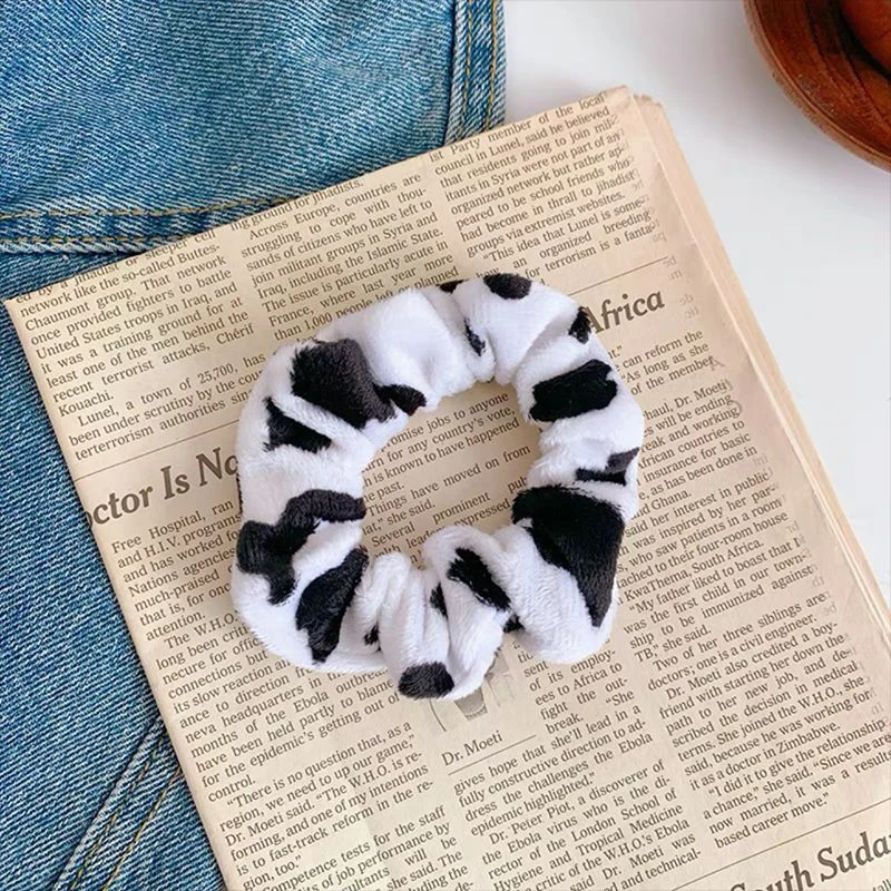 Top Trends: New Cute Cow Print Scrunchies For Hair Ties Sweet Velvet Elastic Rubber Bands Women Hair Accessories Ponytail Holder For Girls Shoppable Styles