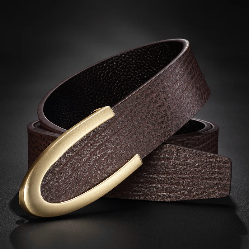 Top Trends: High Quality C Letter Coffee Belt Men Luxury Fashion Cowskin Waistband Genuine Leather Designer Waist Strap Suit Belt Casual Shoppable Styles