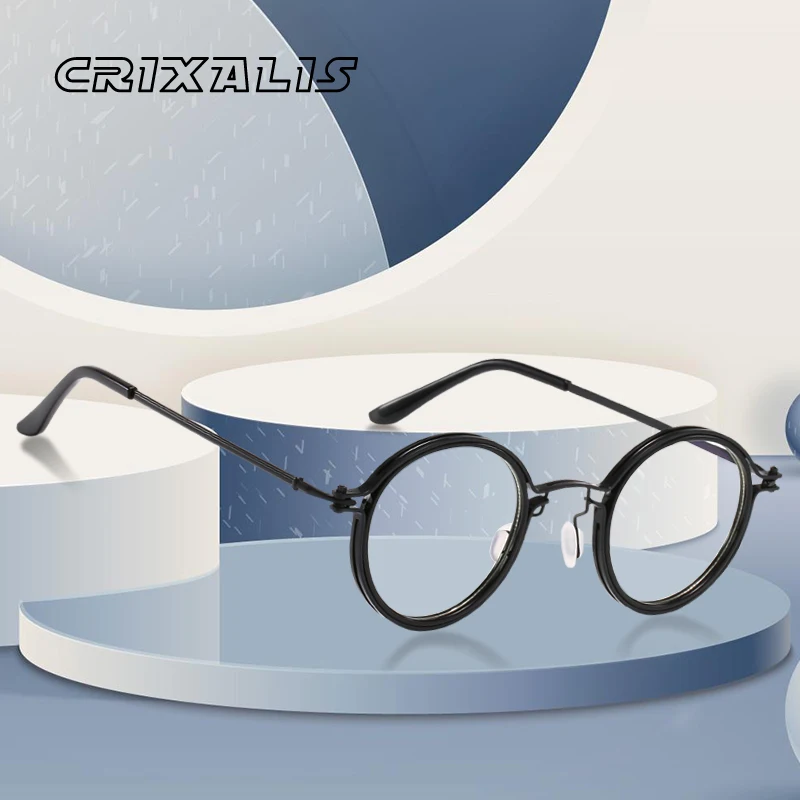 Top Trends: CRIXALIS Retro Round Blue Light Glasses For Men Brand Designer Metal Spectacles Frame Women Vintage Computer Eyewear Male UV400 Shoppable Styles