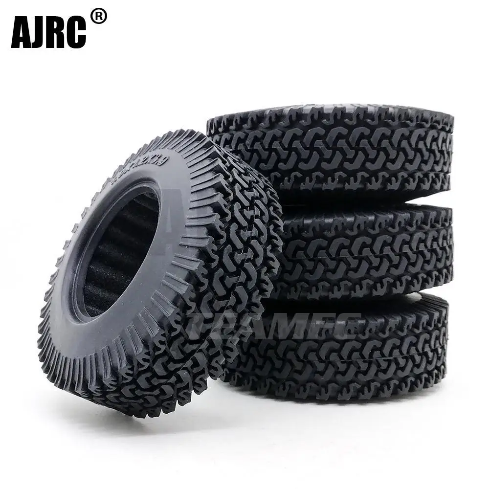 Price Review 4Pcs RC 1:10 Crawler Beadlock Wheels Tire 1.9 Inch Rubber Wheel Tire 98mm Tyre For RC Car Tamiya Truck Axial SCX10 Online Shop