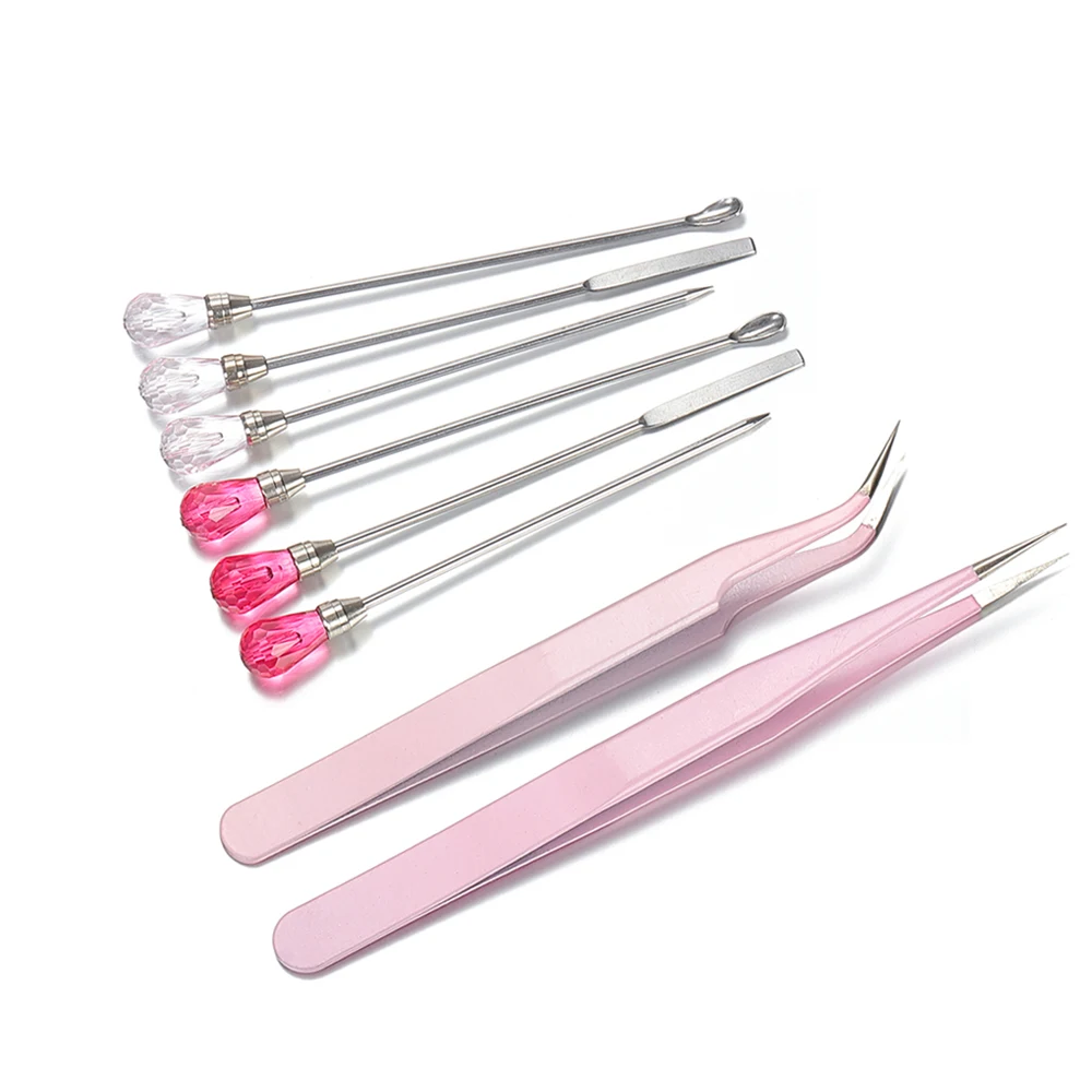 Top Trends: Resin Spoon Tweezers Pick-Up Poke Needle Spoon Tools Set Nail Art Tools Tweezers For Silicone UV Epoxy Resin Mold Clay Craft DIY Shoppable Styles