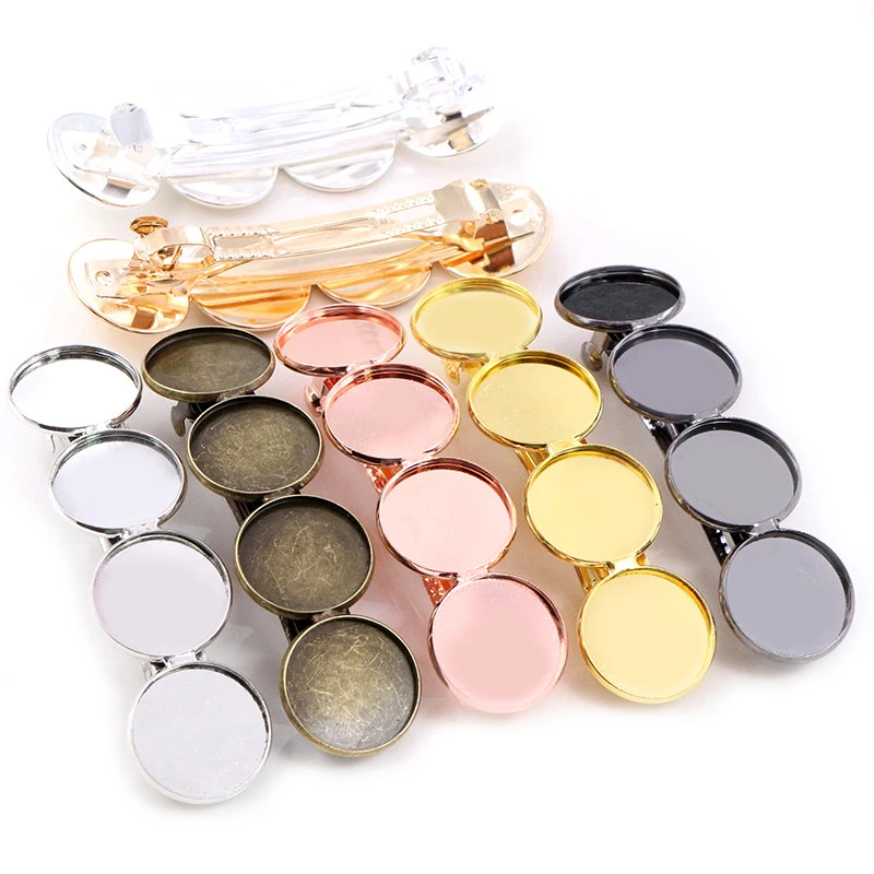 Top Trends: 5pcs 20mm 12mm With 4 Cameo High Quality Silver Plated / Bronze Gold Plated Copper Material Hairpin Hair Clips Hairpin Setting Shoppable Styles