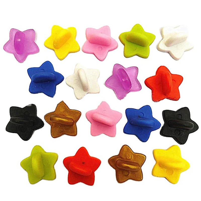 Top Trends: 50pcs Rubber Brooch Buckle Star Brooch Pin Backs Butterfly Clutch Squeeze Badge Back Stoppers For DIY Brooch Jewelry Accessories Shoppable Styles