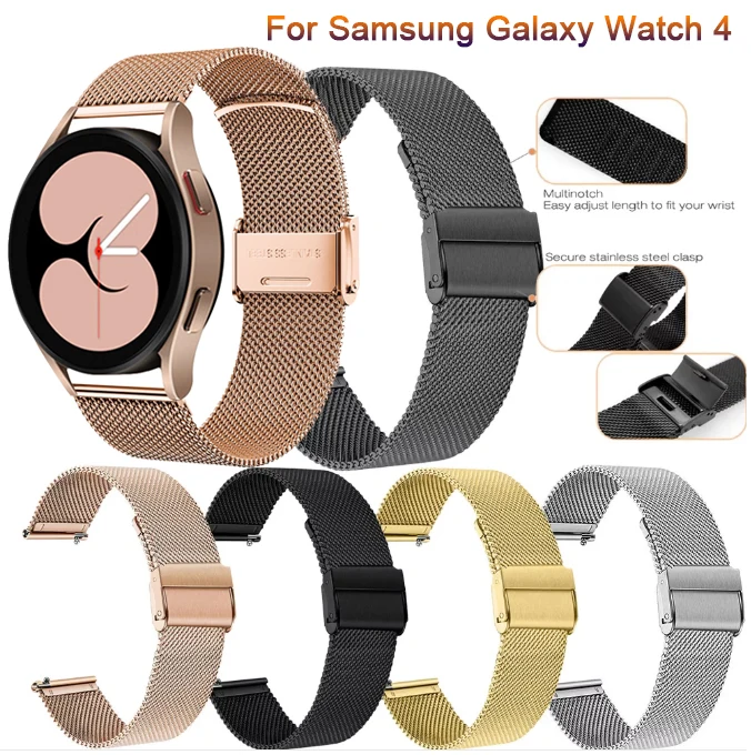 Top Trends: Milanese Stainless Steel Metal Strap For Samsung Galaxy Watch 4 44mm 40mm / Watch 4 Classic 46mm 42mm SmartWatch Watch4 Correa Shoppable Styles