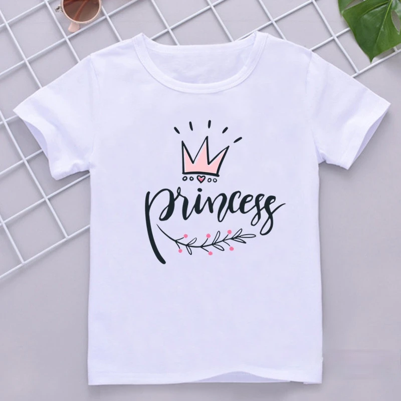 Top Trends: Crown Princess T Shirt Kids Girls Clothes White Short Sleeve T-shirt Summer Casual Children Clothing Baby Tops Shoppable Styles